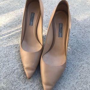 Nude Prada 3 inch Heels